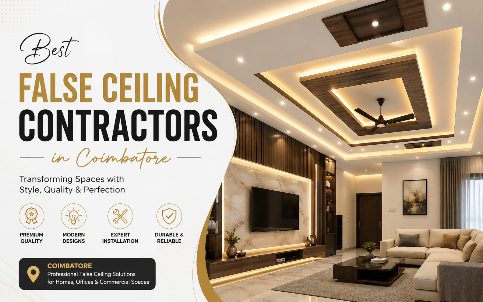 Best False Ceiling Contractors in Coimbatore